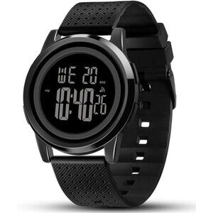 Mens Watch Ultra-Thin Digital Sports Watch Waterproof Stainless Steel